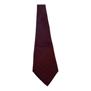 Geoffrey‎ Beene Tie - Geometric Floral Maroon Red Silk Necktie - Men's Classic